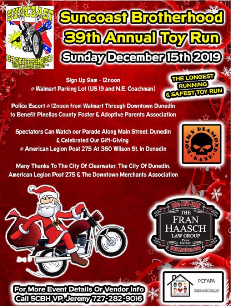 Suncoast Brotherhood Annual Toy Run Clearwater, Florida Lets Ride
