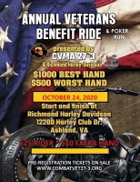 CVMA 27-3 Annual Veterans Benefit Ride & Poker Run