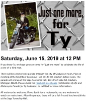 Motorcycle Parade for Ty Anderson