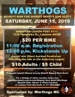 Warthogs Benefit Ride For Sheriff Deputy Sam Scott